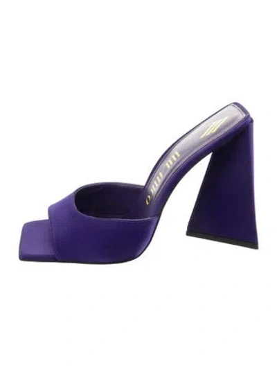 Pre-owned Attico Satin Slides In Blue/purple