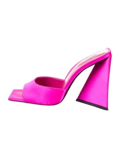 Pre-owned Attico Satin Slides In Pink