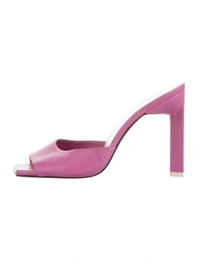 Pre-owned Attico Satin Slides In Pink