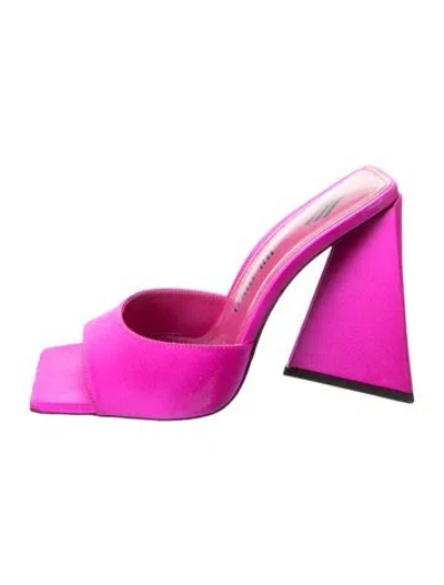 Pre-owned Attico Satin Slides In Pink