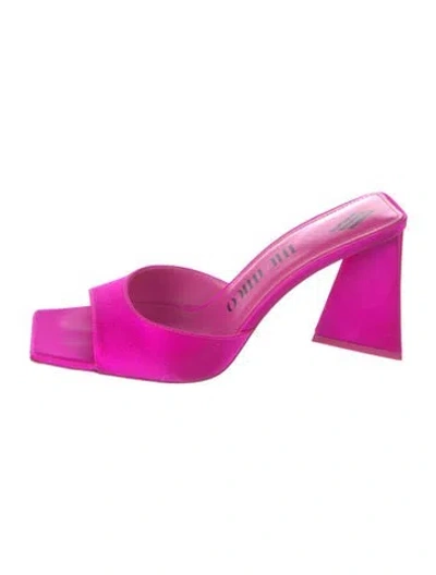 Pre-owned Attico Satin Slides In Pink