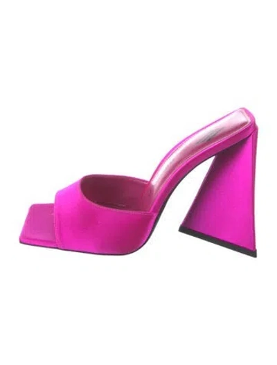 Pre-owned Attico Satin Slides In Pink