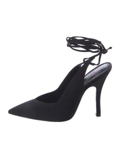Pre-owned Attico Satin Slingback Pumps In Black