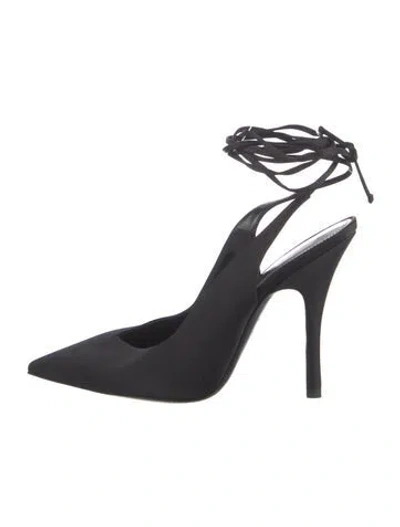 Pre-owned Attico Satin Slingback Pumps In Black