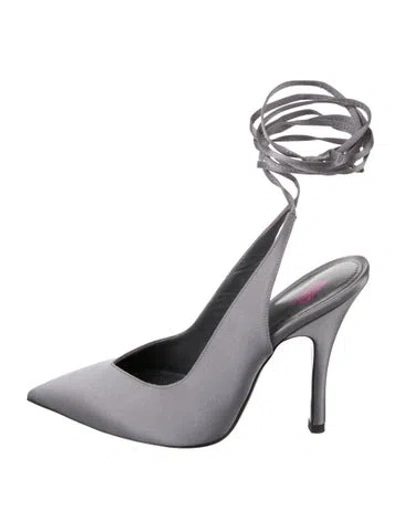 Pre-owned Attico Satin Slingback Pumps In Blue