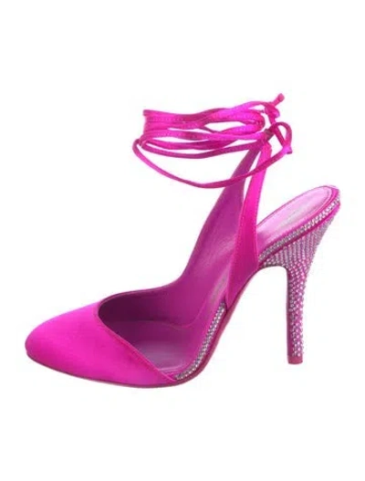 Pre-owned Attico Satin Slingback Pumps In Pink