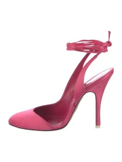 Pre-owned Attico Satin Slingback Pumps In Pink