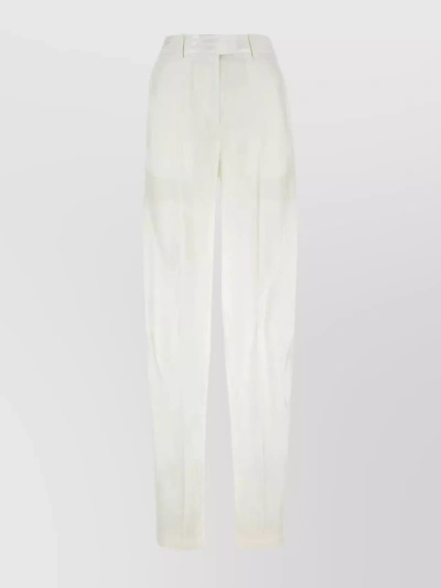 Attico The  Straight Leg Pleated Trousers In White