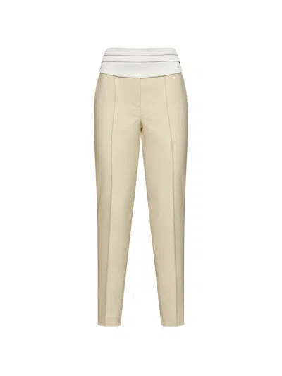 Attico Satin-trimmed Pleated Trousers In Burgundy