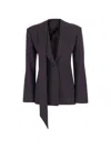 Attico Wool Blazer Structured Tailoring Open Front In Brown