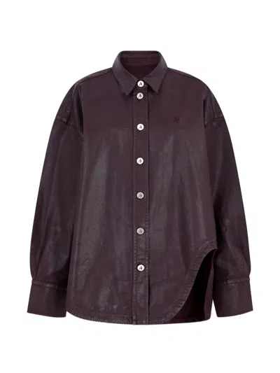 Attico Scoop Cut-out Long-sleeve Shirt In Black