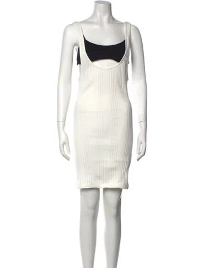 Pre-owned Attico Scoop Neck Mini Dress In White
