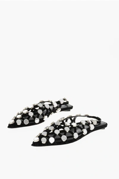 ATTICO SEE THROUGH SLINGBACK MULES WITH RHINESTONES
