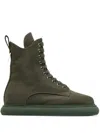 Attico Selene Lace-up Boots In Green