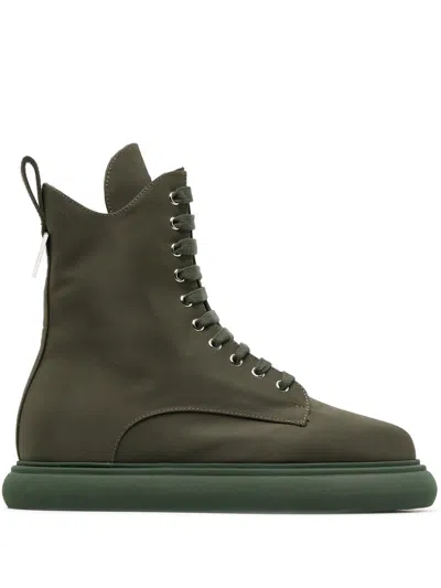 Attico Selene Lace-up Boots In Green