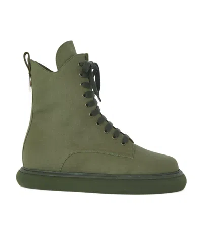 Attico Selene Platform-sole Mid-calf Boots In Green