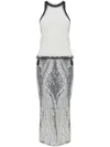 Attico Sequin Dress Dresses In Silver