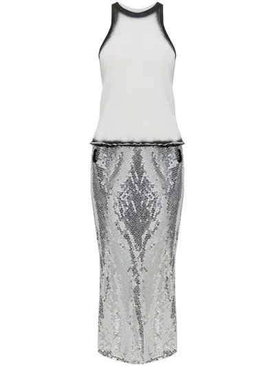 ATTICO SEQUIN AND JERSEY DRESS