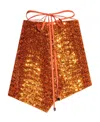 Attico Sequin-detail Pencil Skirt In Brown