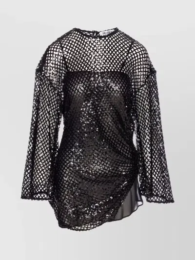 ATTICO SEQUIN EMBELLISHED MESH MINI DRESS