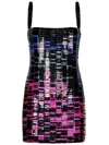 Attico Sequin-embellished Mini Dress In Black