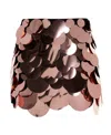 Attico Rose Gold Rue Miniskirt With Sequins At The Front In Rayon Woman In Black