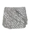 Attico Silver Mini Skirt In Gray