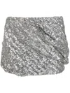 Attico Silver Mini Skirt In Silver
