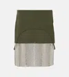 Attico Sequined Midi Skirt In Green