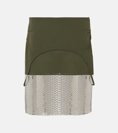 Attico Sequined Midi Skirt In Green