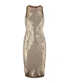 Attico Gold Sequin Mini Dress Without Sleeves In Nude