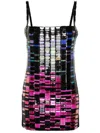 Attico Sequin-embellished Mini Dress In Black