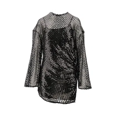 ATTICO SEQUINNED NET MINI DRESS