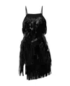 Attico Sequinned Short Dress In Black