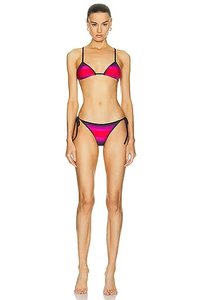 Attico Shaded Print Bikini Set In Pink