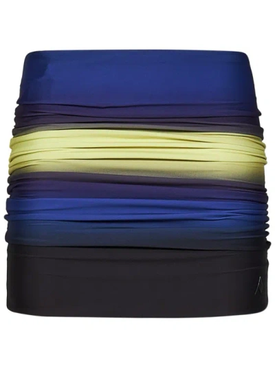 Attico Shaded-print Lycra Mini Skirt In Black