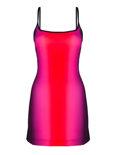 Attico Shaded Print Mini Dress In Fuchsia