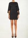 Attico Sharon Cutout Draped Satin Minidress In Black