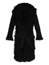 Attico Shearling Coat In Black