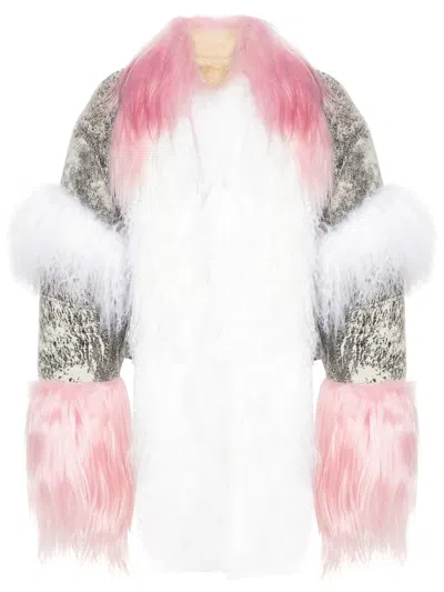 ATTICO 皮毛一体拼接绒面皮夹克