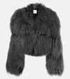Attico Shearling Jacket In Gray
