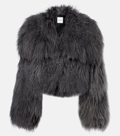 Attico Shearling Jacket In Gray