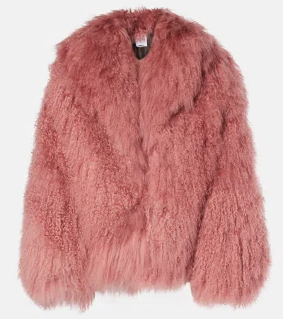 Attico Mongolia Short Coat In Pink