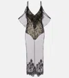 Attico Sheer Lace Bodysuit In Black