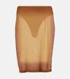 Attico Sheer Tulle Midi Skirt In Yellow