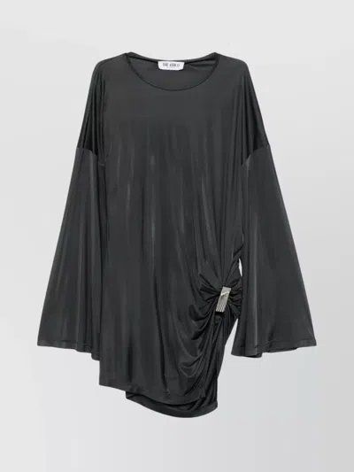 ATTICO SHIMMERING DRAPED HEM MINI DRESS