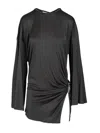 Attico Dark Grey Mini Dress In Black