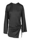 Attico Dark Grey Mini Dress In Black