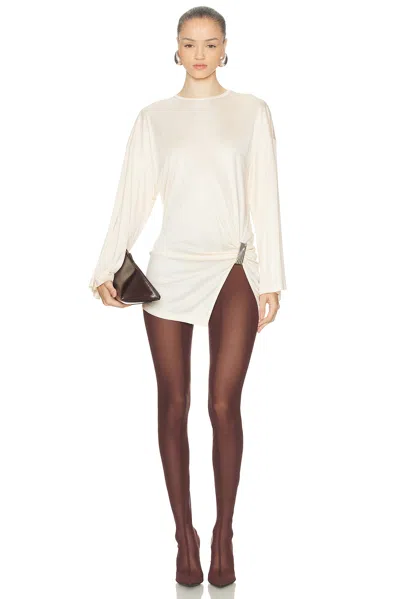 Attico Shiny Mini Dress In White