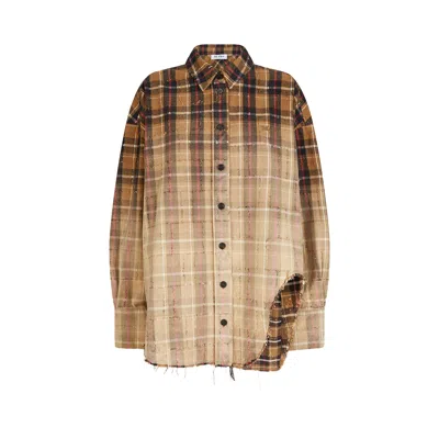 Pre-owned Attico Shirt 'beige/black' | Tan | Women's Size 38 In Brown